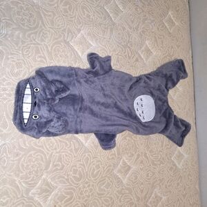 An XL Dog Hoodie Sweater in gray,  soft brushed cotton. With ears and legs.